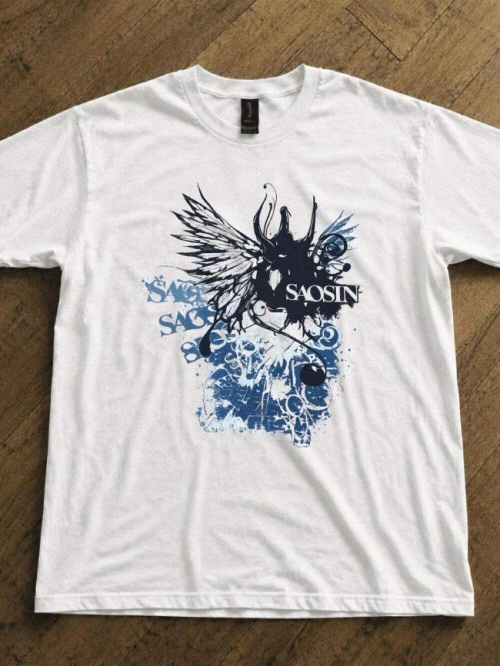 White Saosin band tee